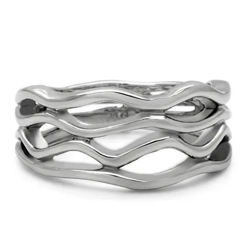 High polished (no plating) Stainless Steel Ring with No Stone for Women Style TK154