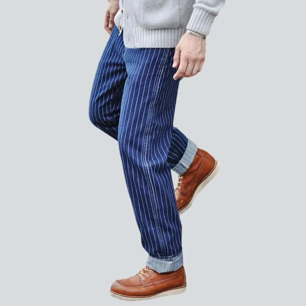 High-quality striped men's jeans