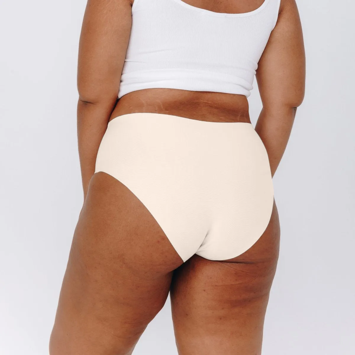 High-Rise Bikini - Seamless Cotton - Vanilla