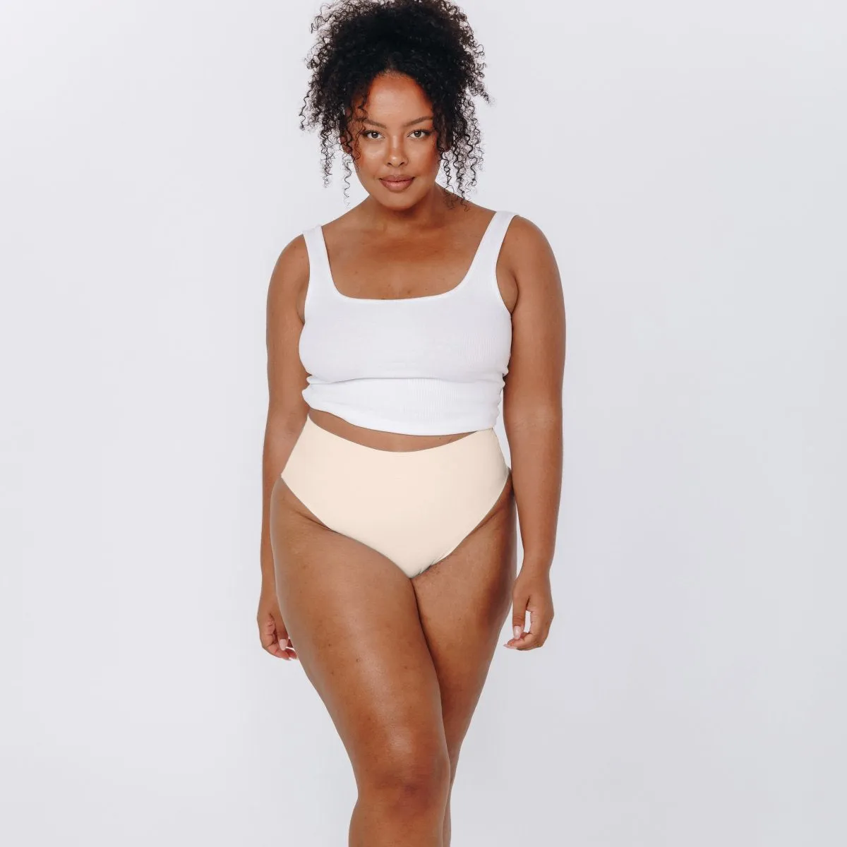 High-Rise Bikini - Seamless Cotton - Vanilla