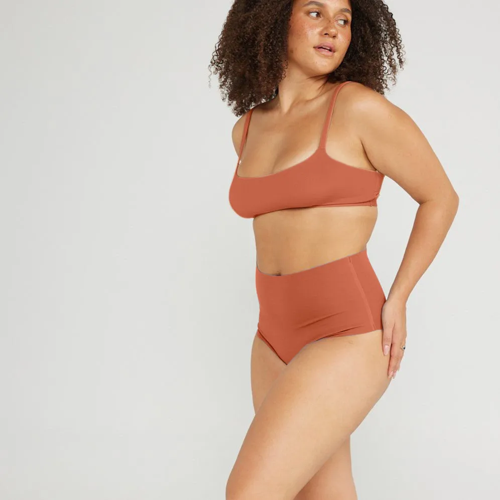 High-Rise Cheeky - Seamless Cotton - Spice