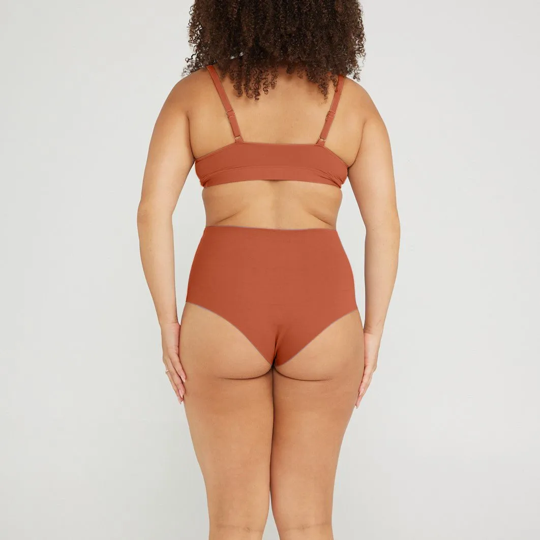 High-Rise Cheeky - Seamless Cotton - Spice