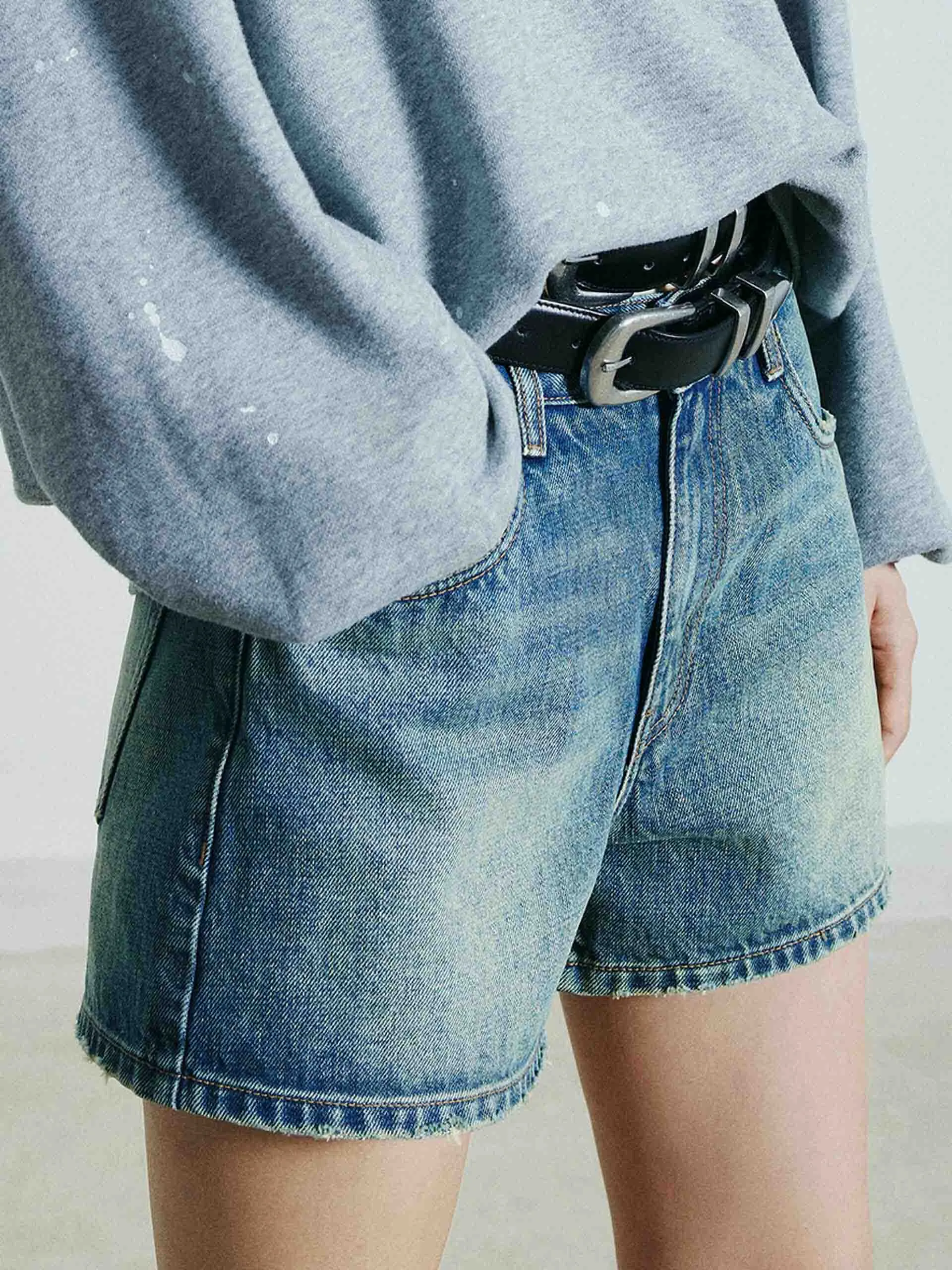 High Rise Denim Shorts