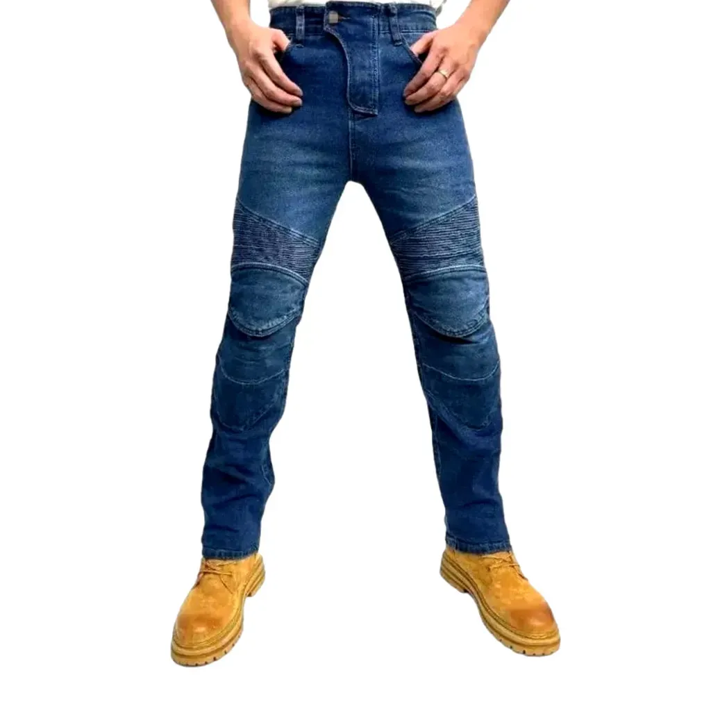 High rise motorcycle men's jeans