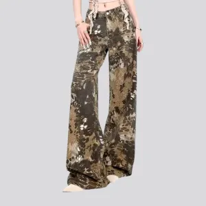 High rise multicolor women's jeans