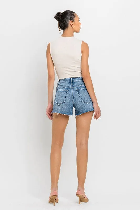 High Rise Side Slit A Line Shorts