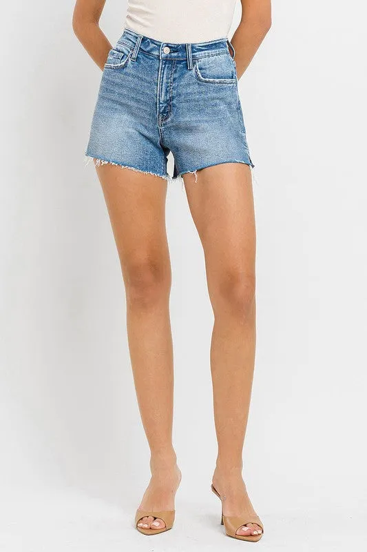 High Rise Side Slit A Line Shorts