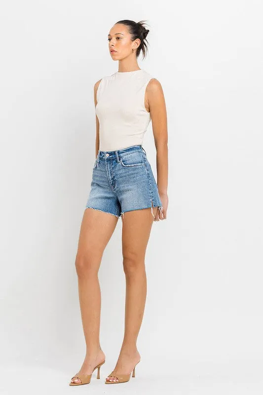 High Rise Side Slit A Line Shorts