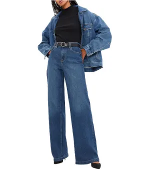 High Rise Stride Wide-Leg Jeans With Washwell Dark Wash