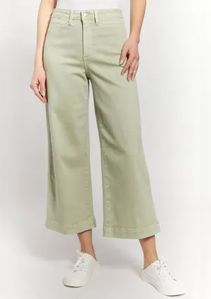 High Rise Wide Leg Crop - Soft Mint