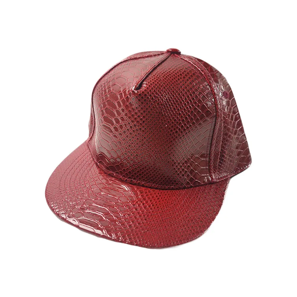 High Shine Crocodile Baseball Cap Flat Brim Snapback Hat Shiny Hip Hop Cap YZ20191