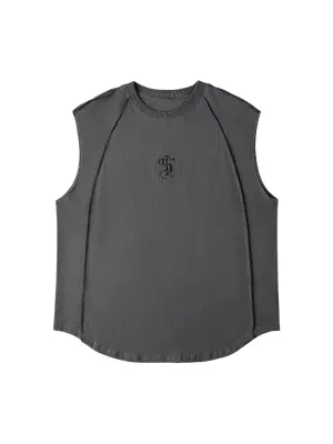 High Street Hip-Hop Hemmed Patchwork Vest