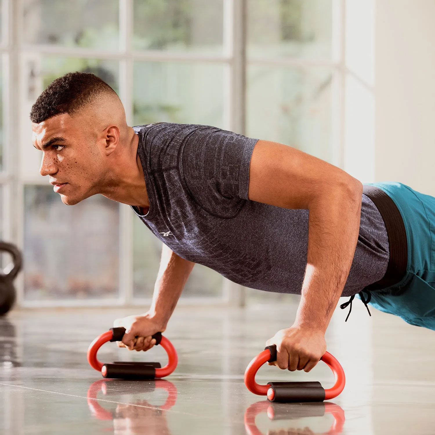 High-Strength Foam Push-Up Bars for Deeper Workouts - Reebok