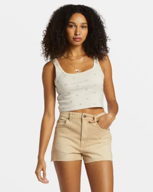 High Tides Denim Shorts - Khaki