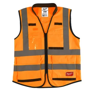 High Visibility Orange Performance Safety Vest - S/M