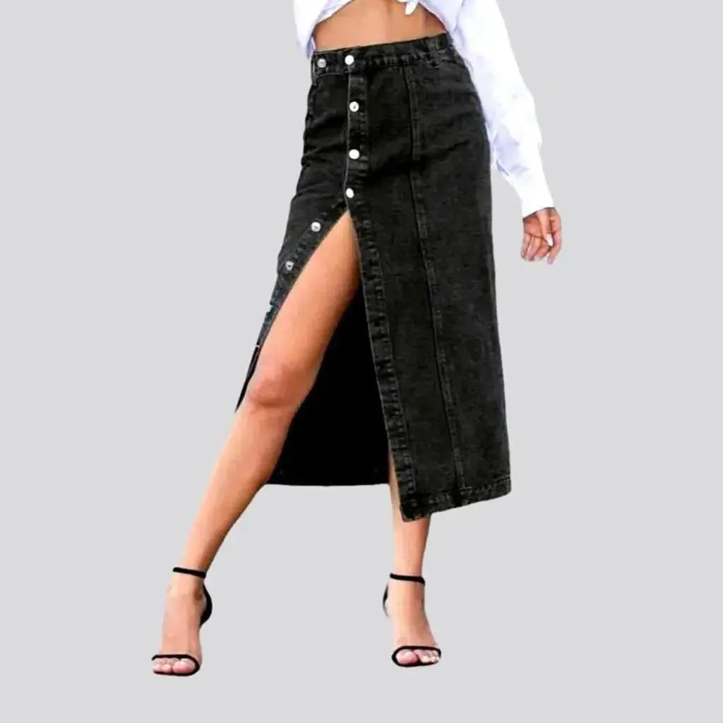 High-waist 90s denim skirt
 for women