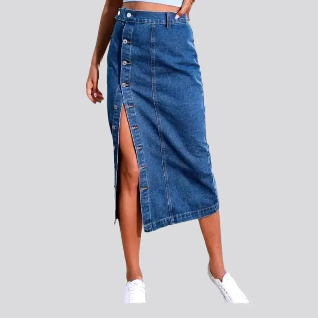 High-waist 90s denim skirt
 for women