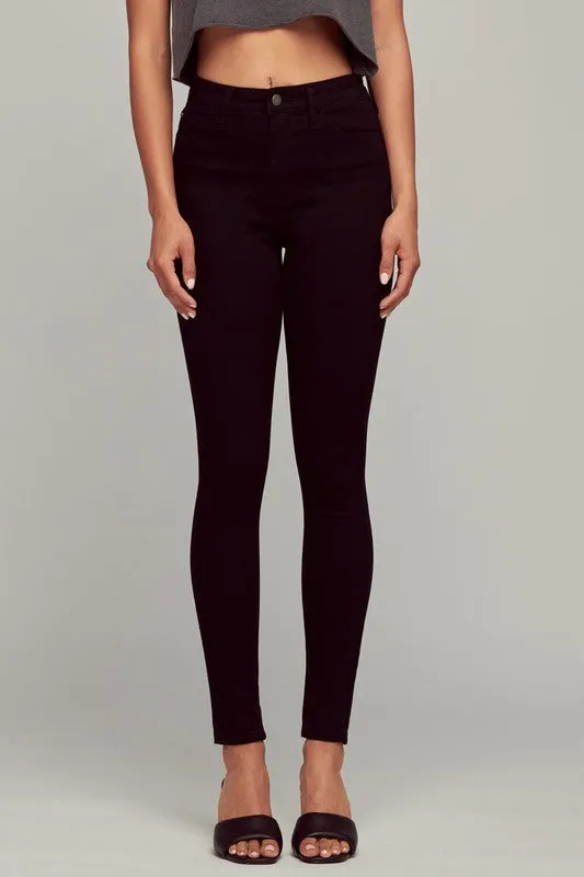 High-Waist Black Stretch Denim Jeans