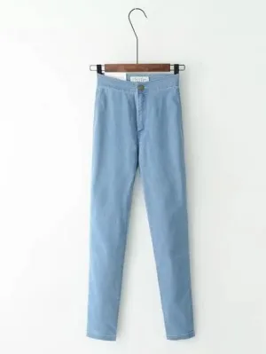 High-Waist Stretchy Casual Skinny Leg Pants