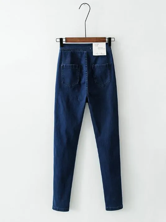 High-Waist Stretchy Casual Skinny Leg Pants