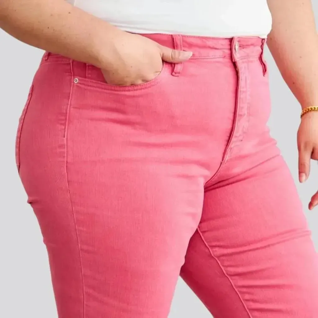 High-waist women's slim jeans