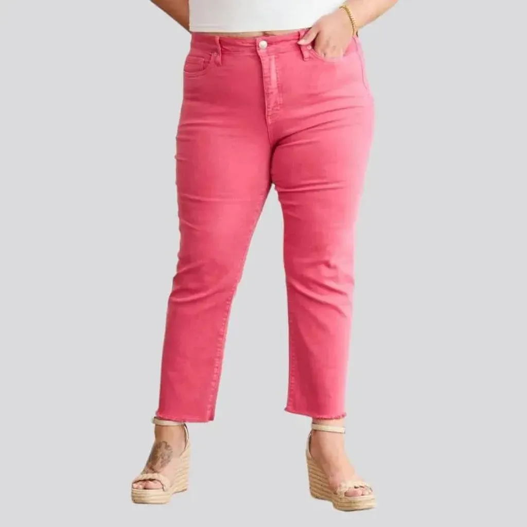 High-waist women's slim jeans