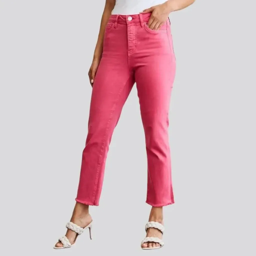 High-waist women's slim jeans