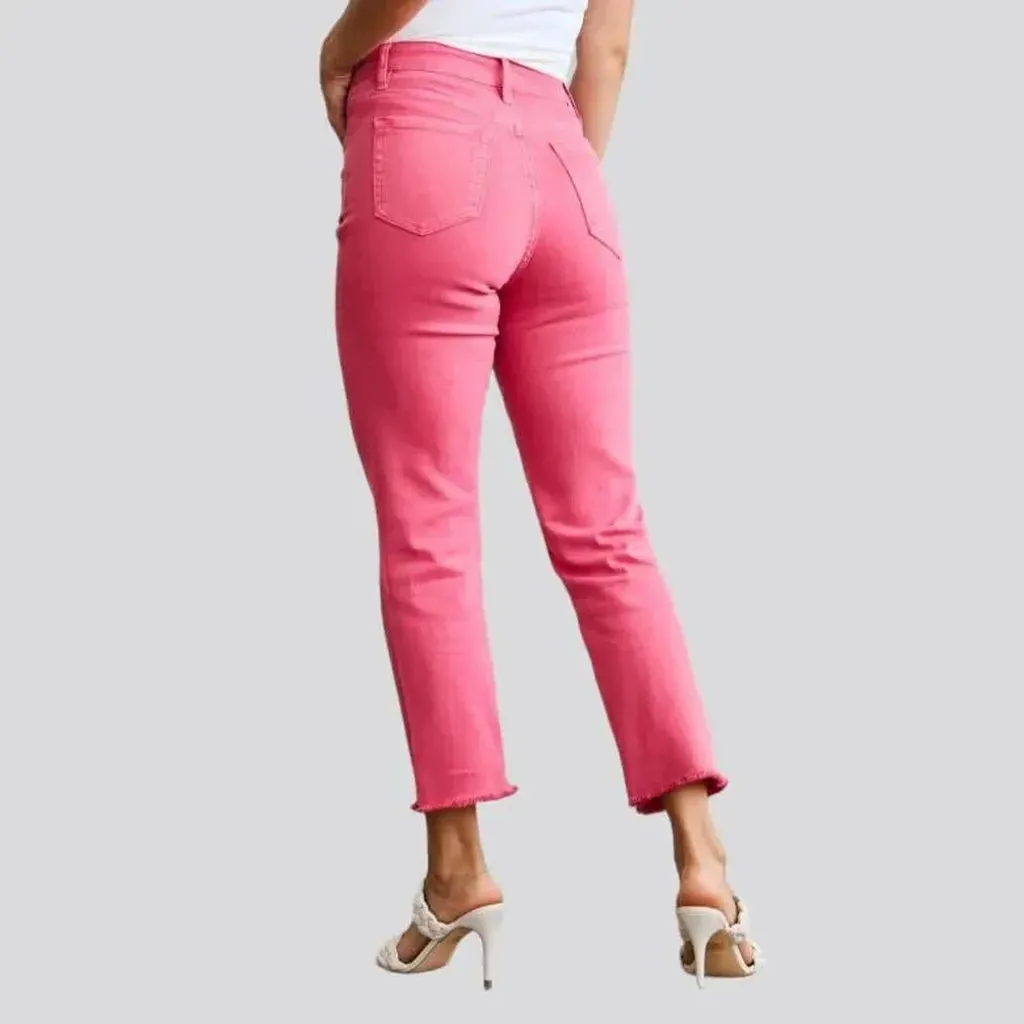 High-waist women's slim jeans