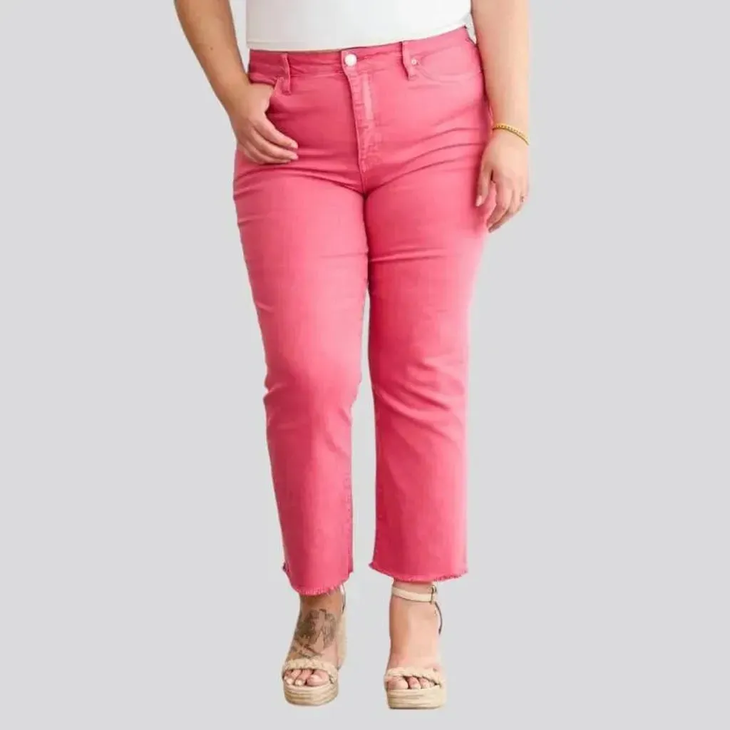 High-waist women's slim jeans