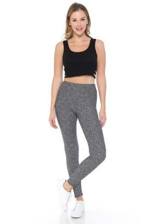 High Waist Yoga Style Banded Lined Multi Printed Knit Legging