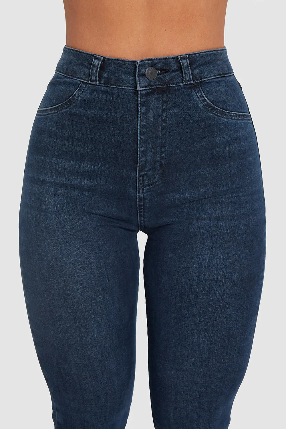 High Waisted Jeans in Dark Blue