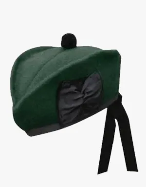 HIGHLAND PLAIN DARK GREEN GLENGARRY HAT