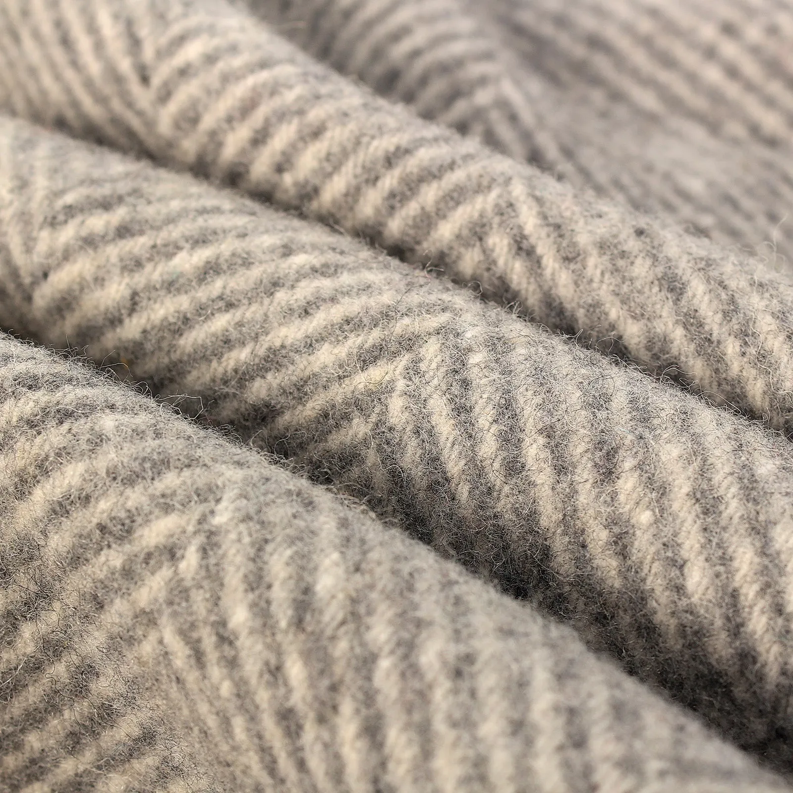 Highland Wool Blend Extra Warm Herringbone Blanket / Throw Grey Medium