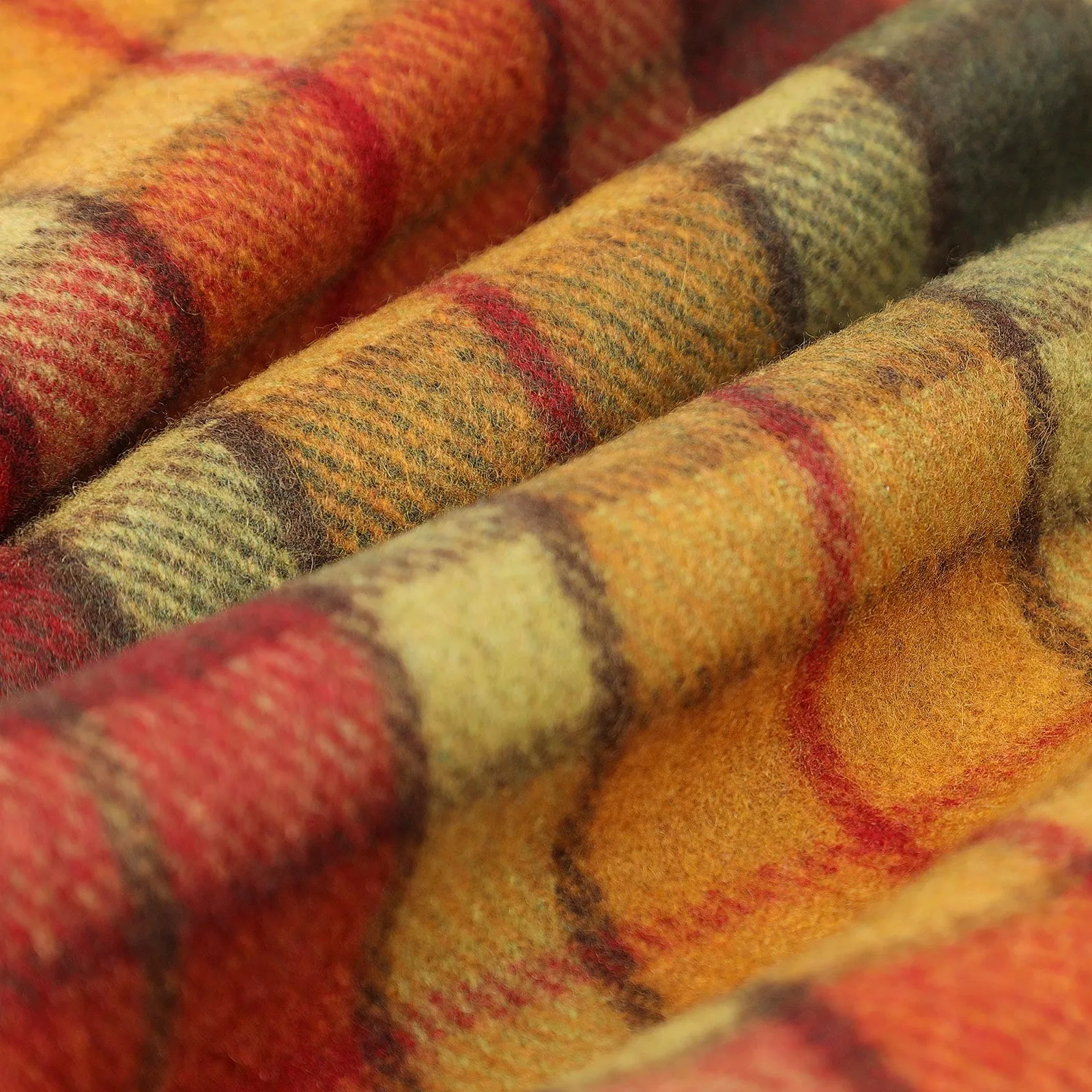 Highland Wool Blend Tartan Blanket / Throw Extra Warm Buchanan Autumn