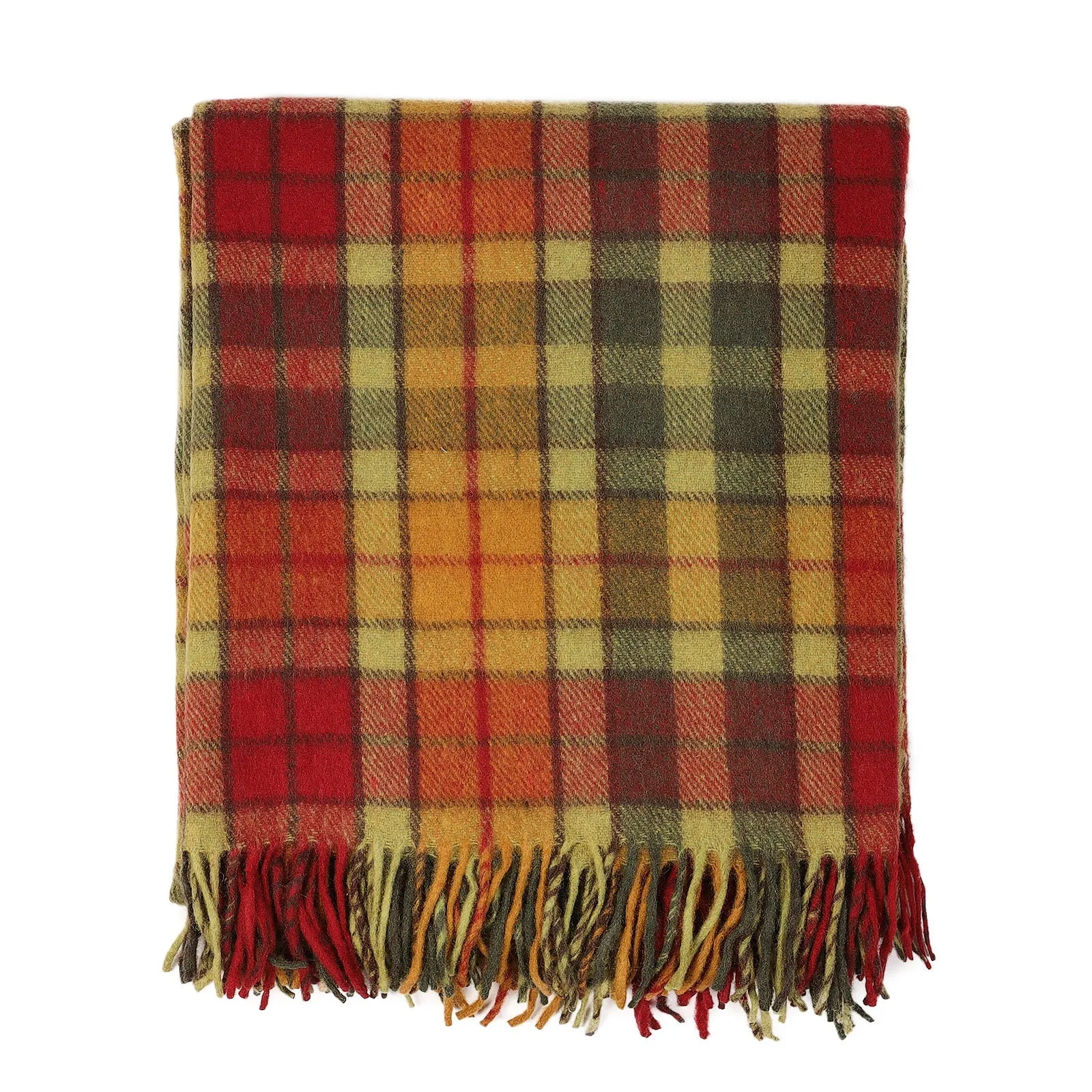 Highland Wool Blend Tartan Blanket / Throw Extra Warm Buchanan Autumn