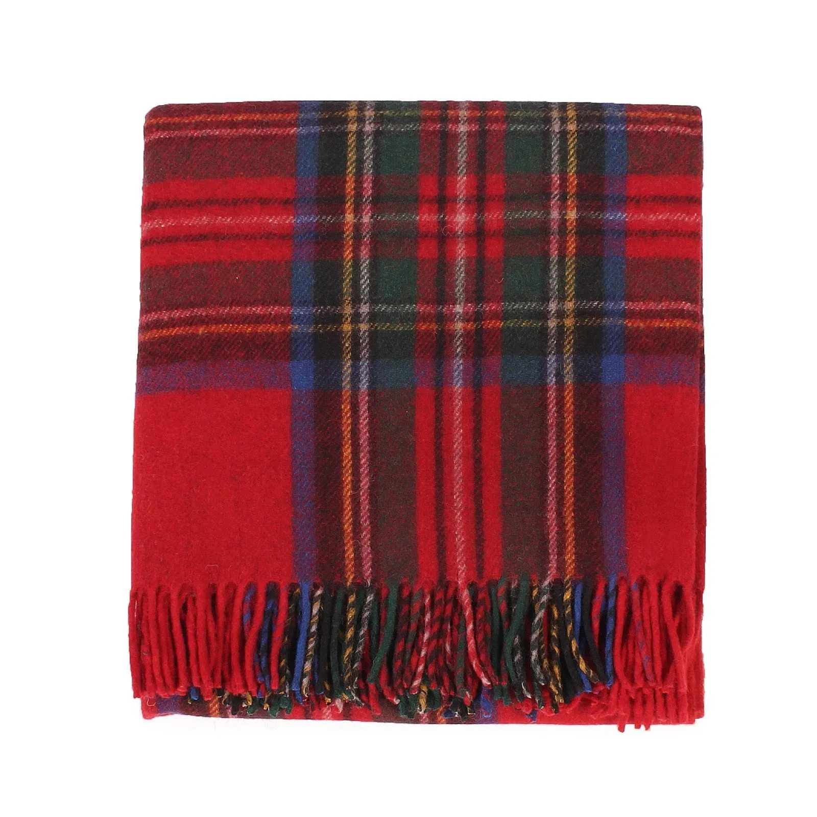 Highland Wool Blend Tartan Blanket Throw Stewart Royal