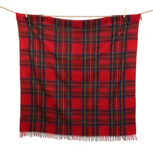 Highland Wool Blend Tartan Blanket Throw Stewart Royal