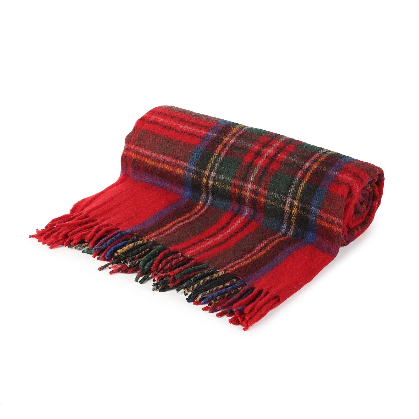 Highland Wool Blend Tartan Blanket Throw Stewart Royal