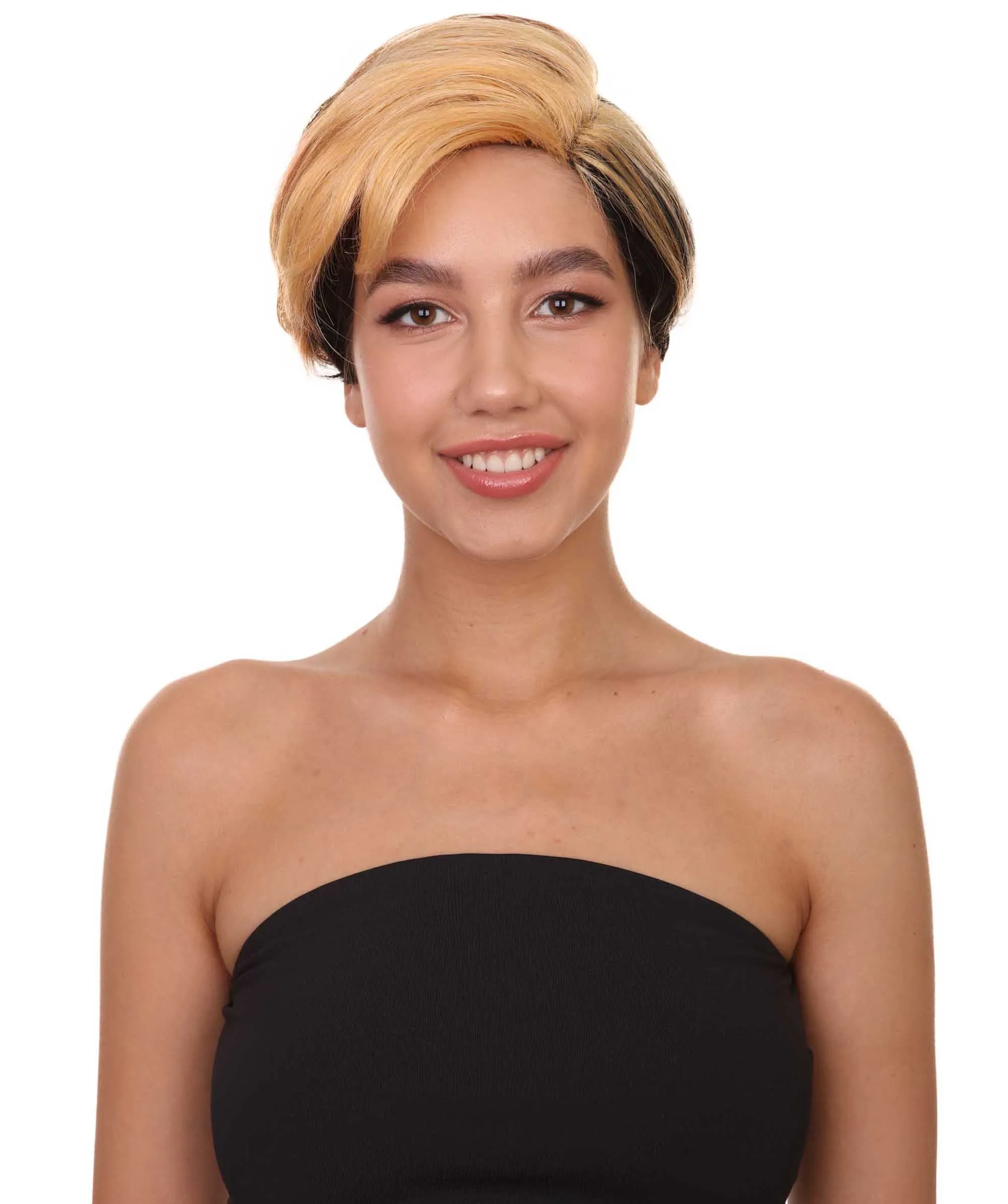 Highlight Short Women's Wig | Bob Short Cosplay Halloween hair| Premium Breathable Capless Cap