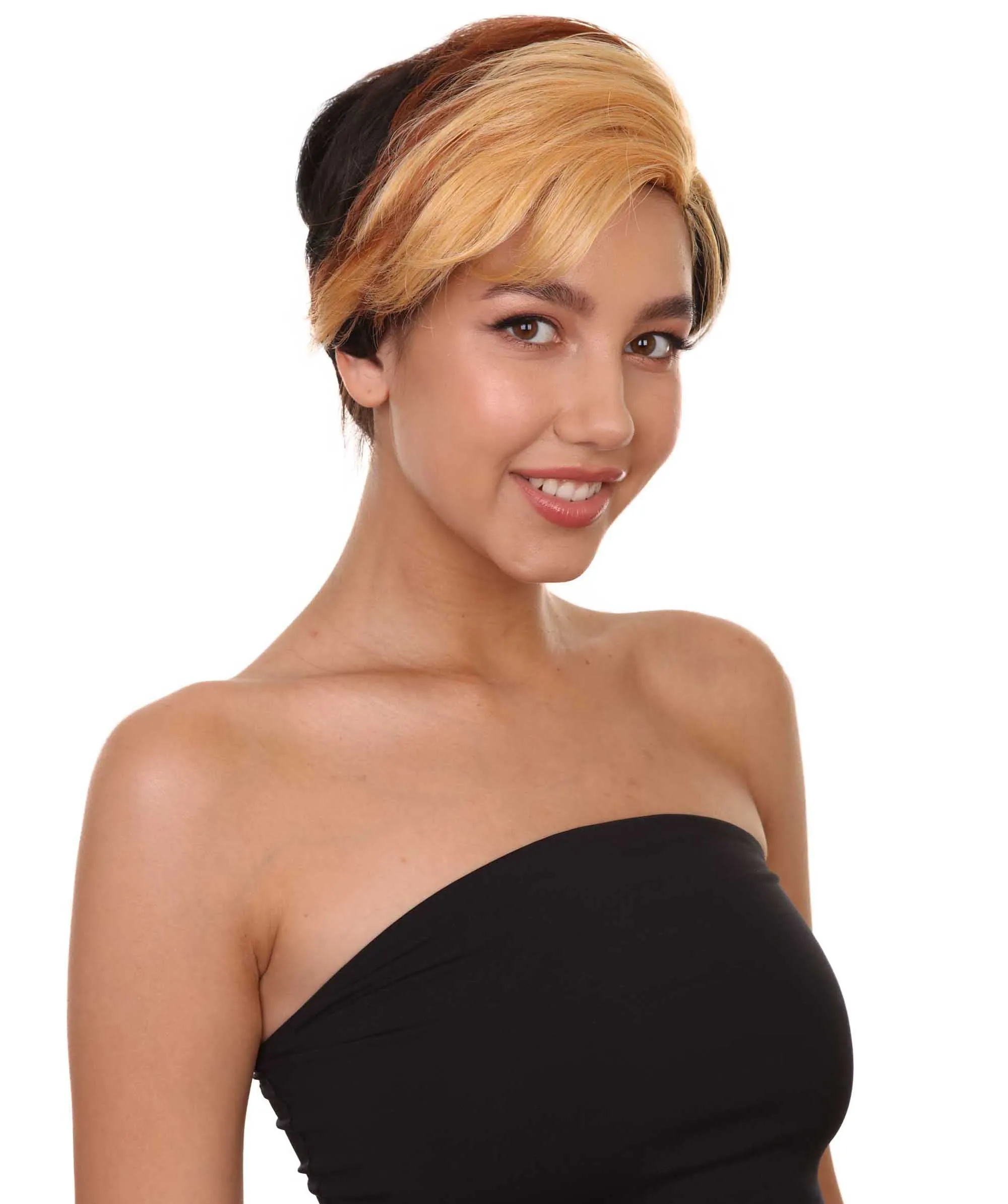 Highlight Short Women's Wig | Bob Short Cosplay Halloween hair| Premium Breathable Capless Cap