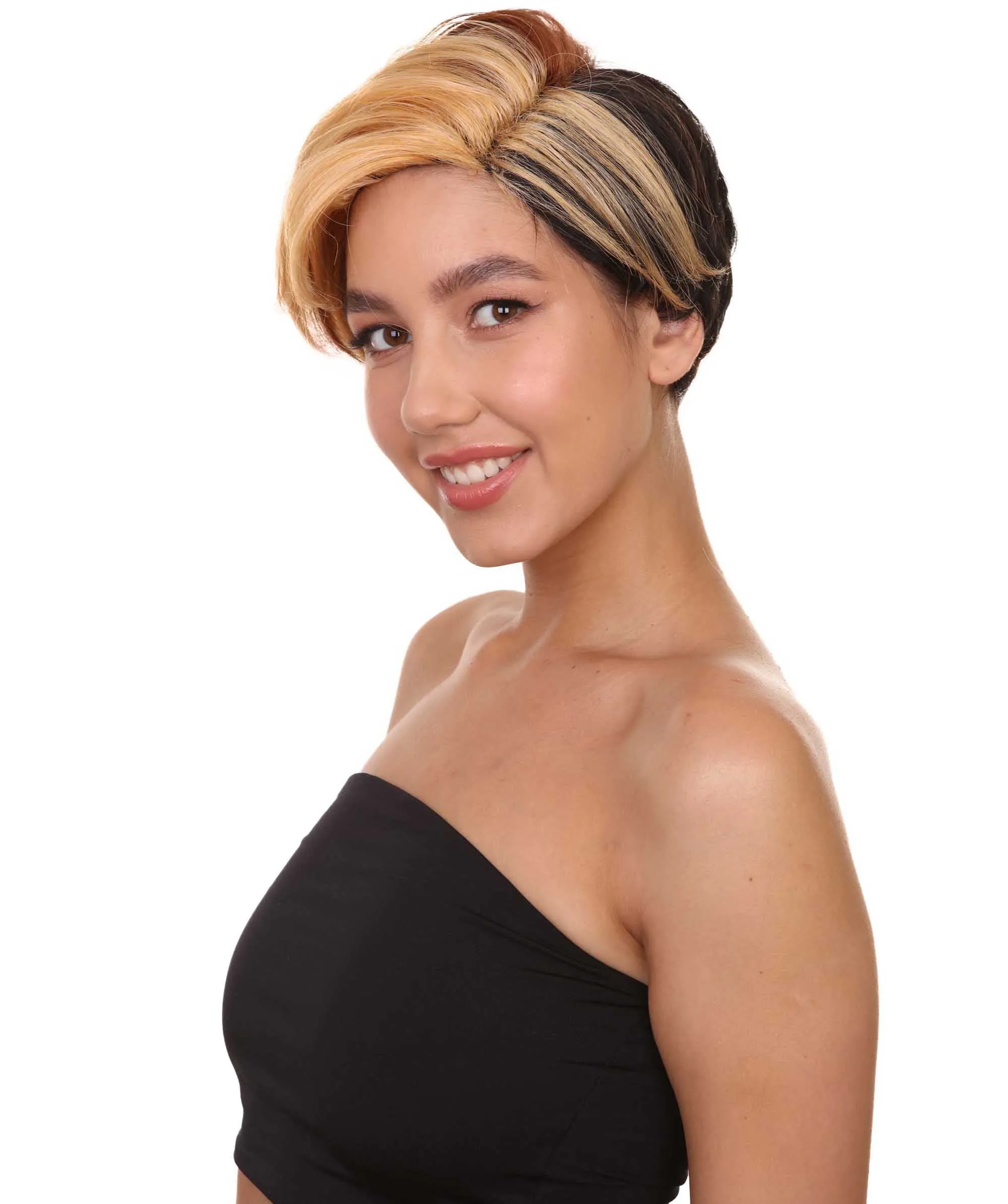 Highlight Short Women's Wig | Bob Short Cosplay Halloween hair| Premium Breathable Capless Cap