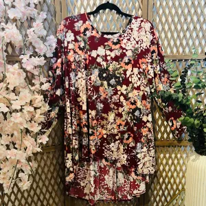 Hi/Lo Floral Tunic