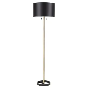 Hilton Contemporary Floor Lamp in Black with Gold Accents by LumiSource