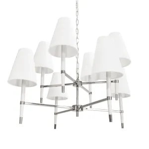 Hines White & Nickel Chandelier by Worlds Away