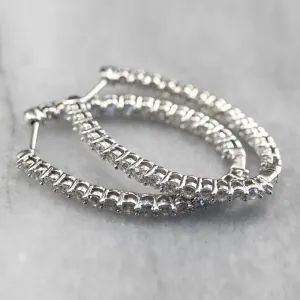 Hip Hop Jewelry Dainty Hoop Earrings for Women with Zircon in Silver Color