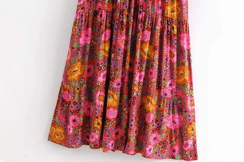 Hippie Sunflower Maxi Dress