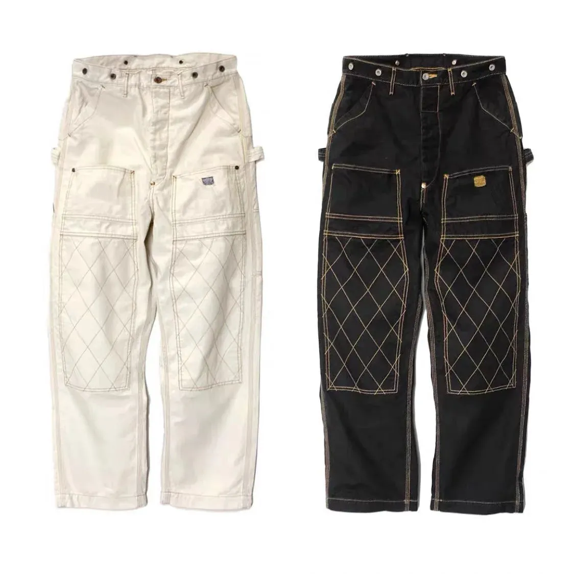 Hirata Hohiro Two Color Pure Cotton Gold Thread Japanese Retro Trend Casual Overalls Safari Style Loose Pants