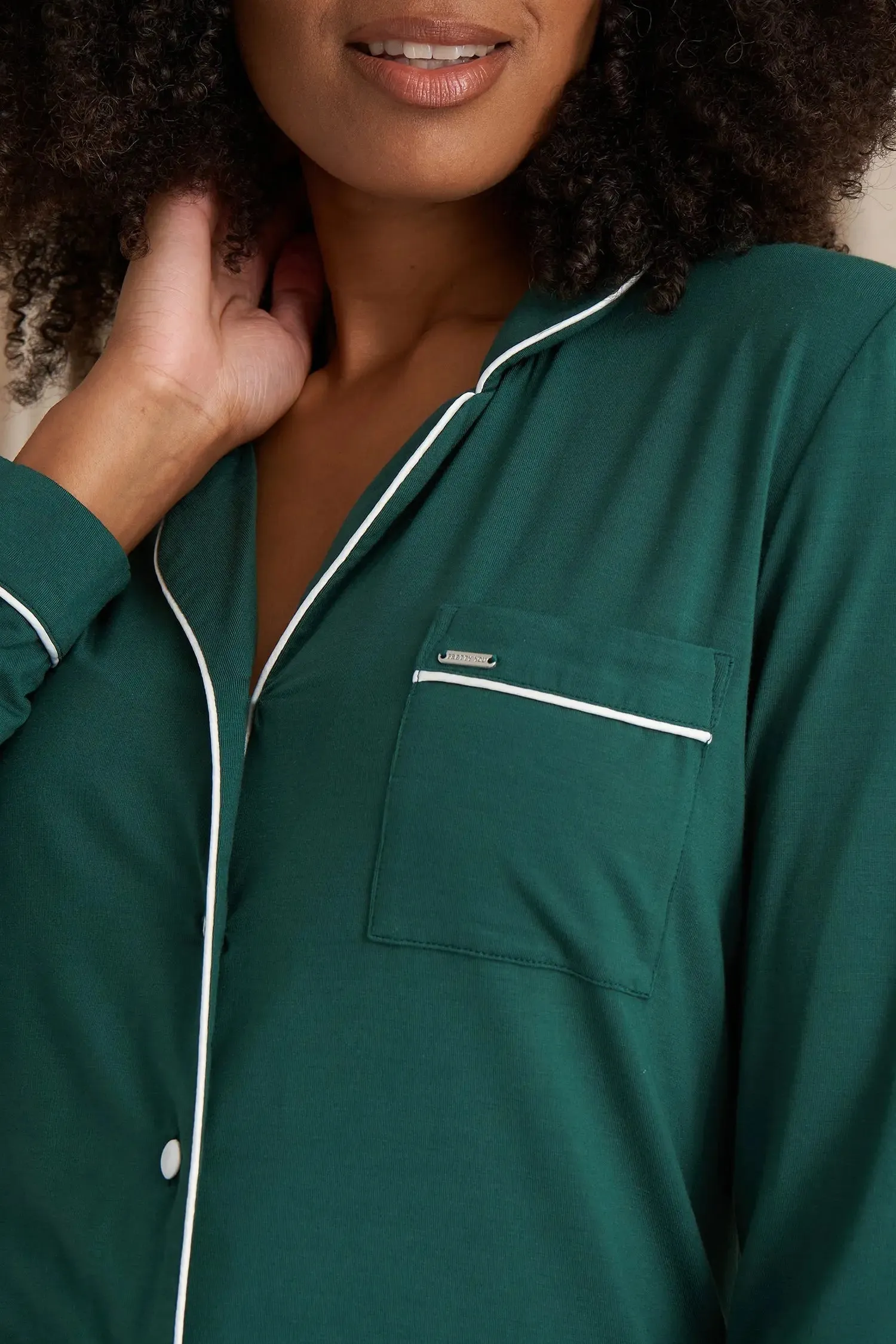 His and Hers Bamboo Pyjama Sets in Green