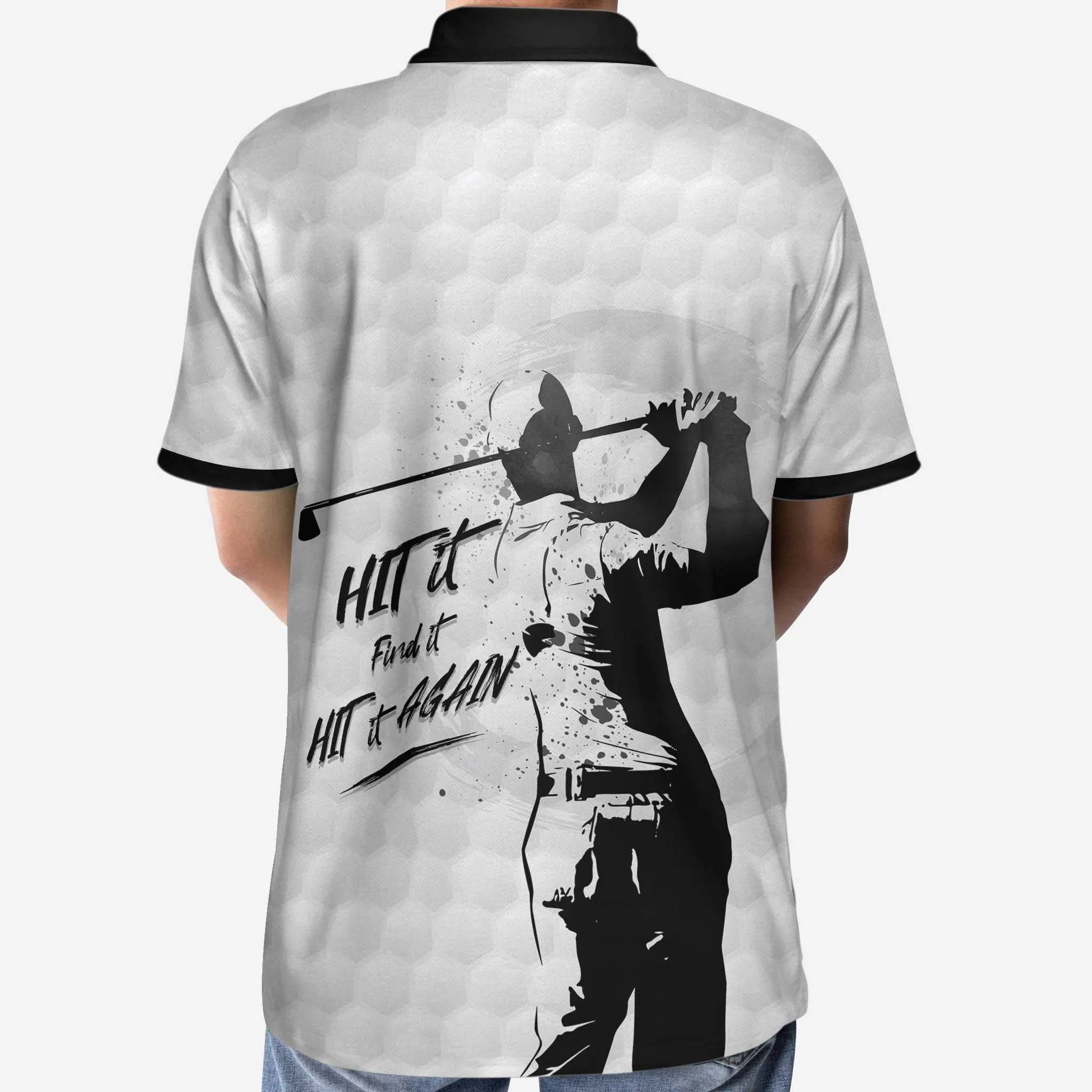 Hit It Find It Hit It Again Man Golf Polo Shirt, Cool Golf Shirt For Men, Gift For Golf Lovers Coolspod