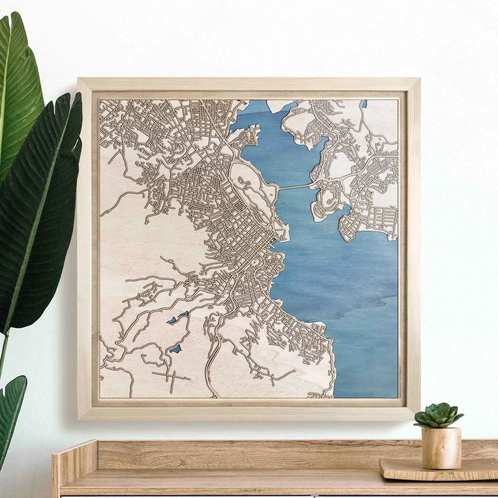 Hobart Wooden Map